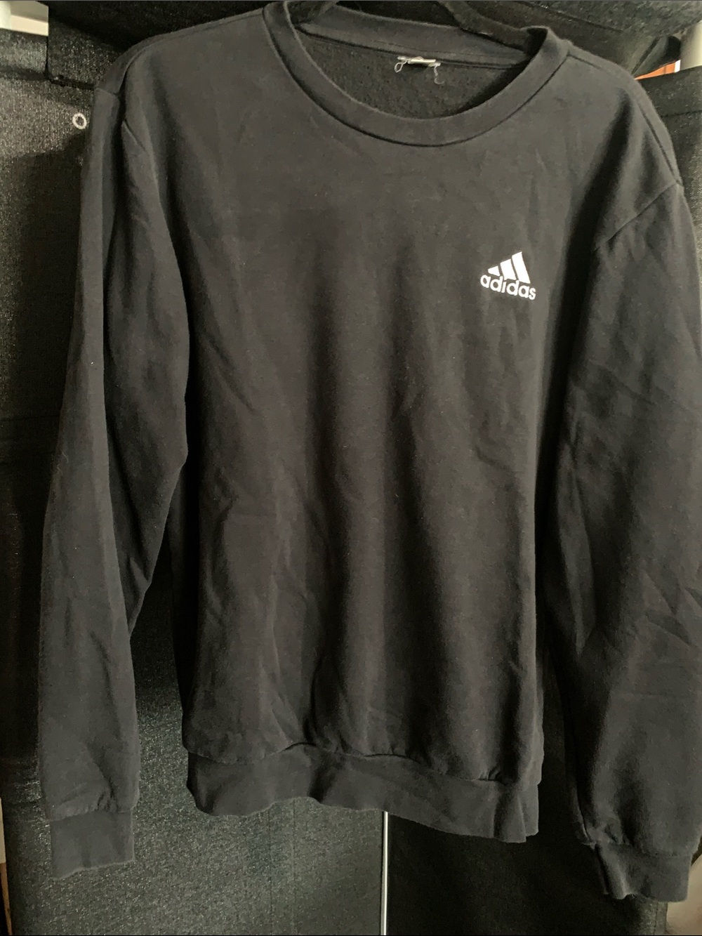 #560 adidas Black women’s Crewneck Sweatshirt with White Logo